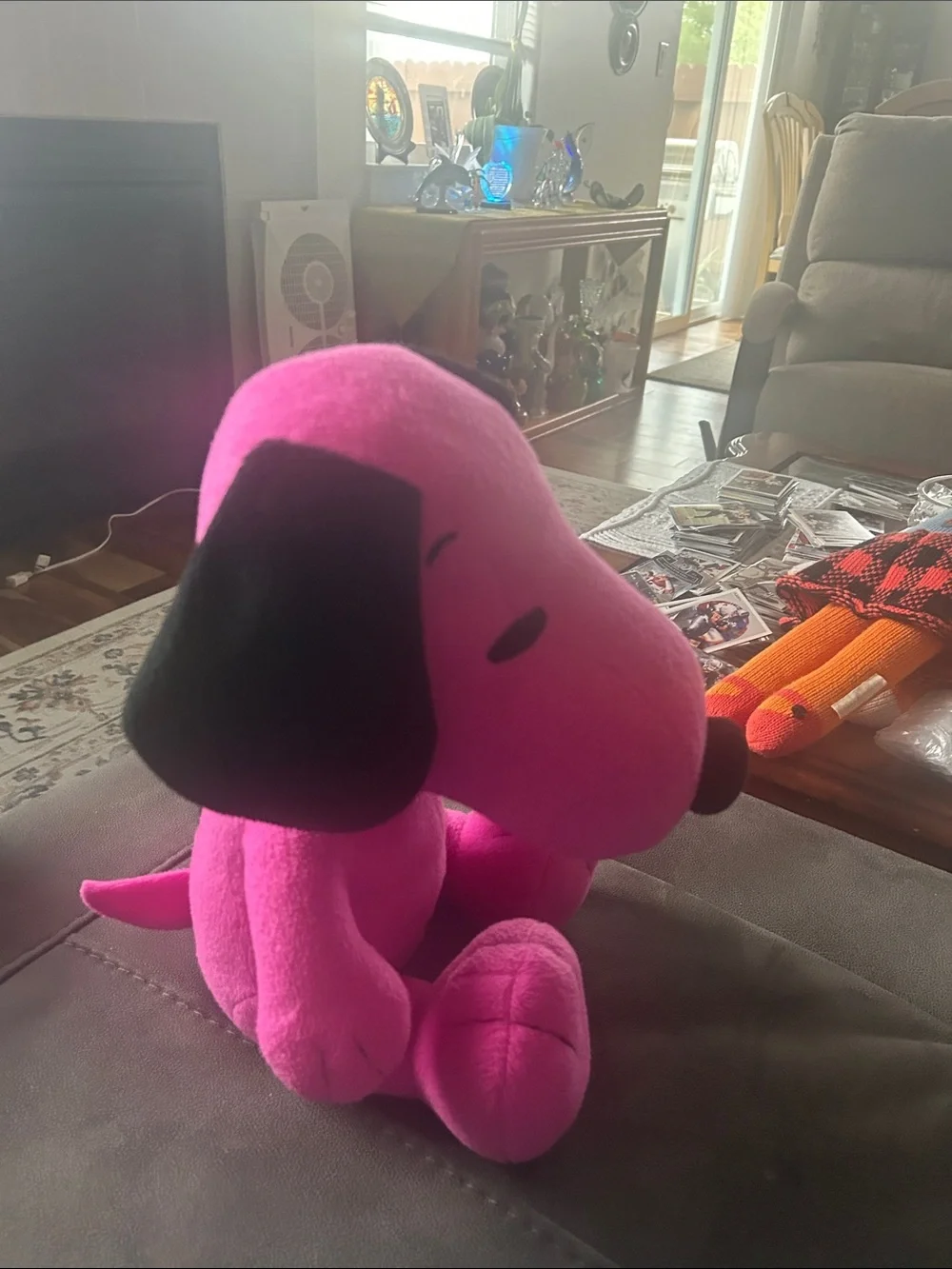 Rare Peanut Snoopy  Pink & Black Plush Dog introduced in Cedar Point Ohio